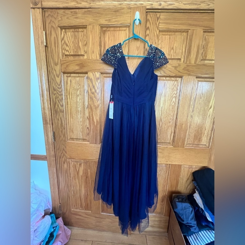 JJ's House - Elegant & Formal Navy Blue Hi Low Dress - Picture 15 of 15